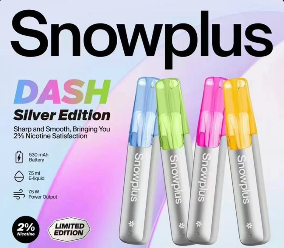 silver disposable vape Snowplus Platypus Laser Edition Disposable – 101 Vape